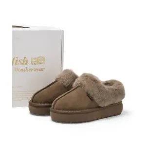 �������귣�� ���ǽ��������� ROCKFISH WEATHERWEAR ������ PICK CLOUDY FLATFORM FUR MULES MOCHA BROWN ..