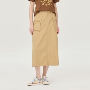 베네통 여성 아웃포켓 백 밴딩 롱 스커트_BASK04541BG