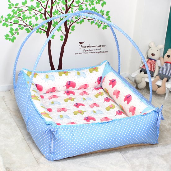 비비엔다 봉봉 블루 지퍼형 범퍼침대 쿠션형 (110x160cm)