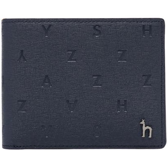  헤지스 남성 네이비 로고 엠보 가죽 2단 머니클립_HJWA0E563N3