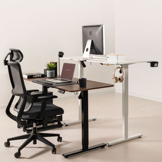 롱코 듀얼 슬림 모션 스탠딩 책상 (1400x600)_이미지