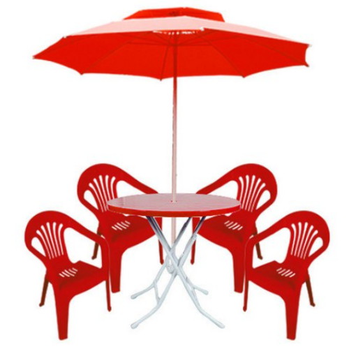호가 특대형 파라솔 + 원형 테이블 + A형 의자 4개_이미지
