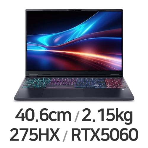 에이서 프레데터 헬리오스 네오 16S 슬림 AI PHN16S-71-91JF 64GB램 (SSD 1TB)