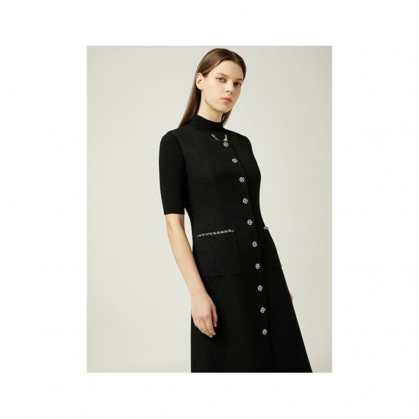 모조에스핀 민소매 버튼 슬림 원피스 BK_J243MSE002_이미지