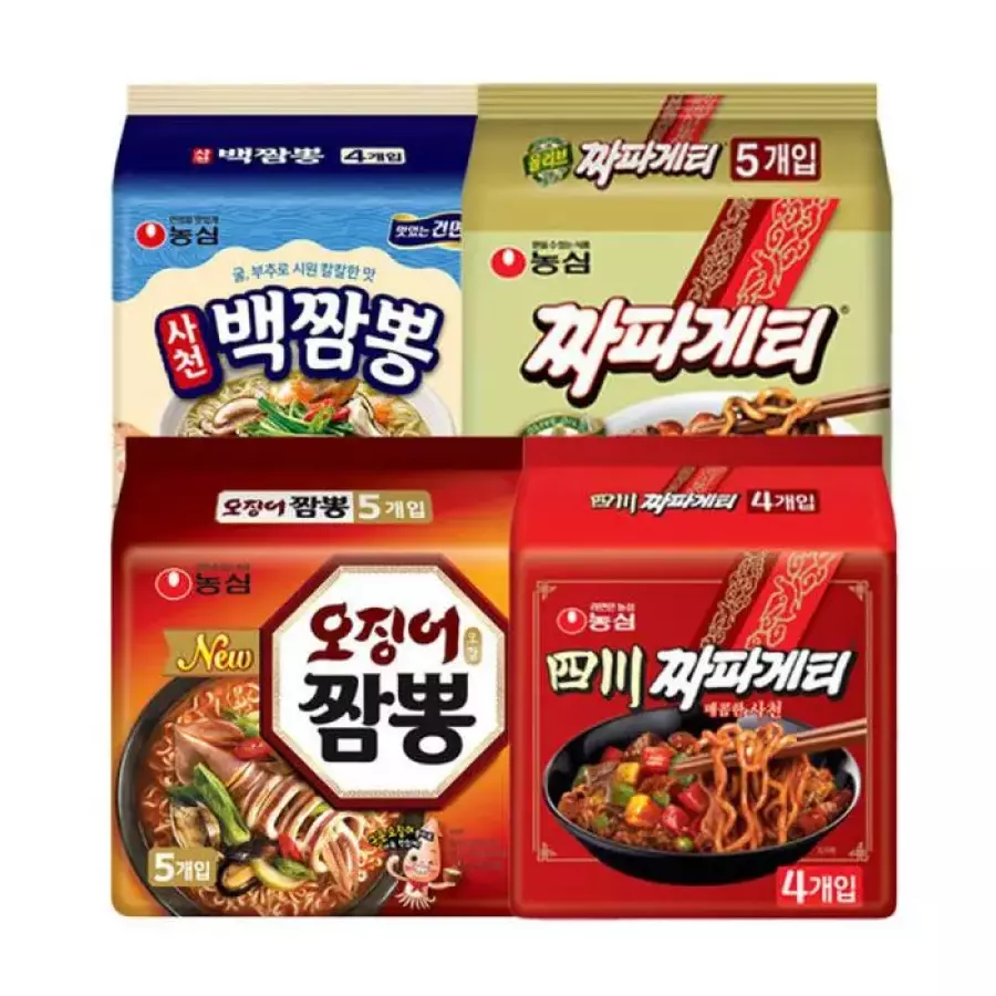 농심 짜파게티5개 + 사천짜파게티4개 + 오징어짬뽕5개 + 사천백짬뽕4개_이미지