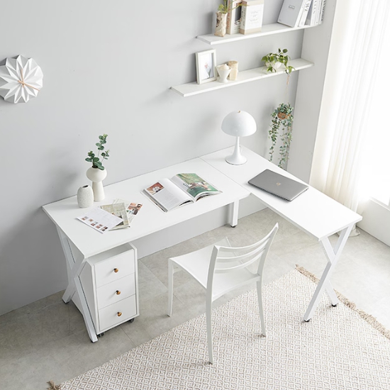 데코라인 코넬 이지2 서랍형 코너 책상