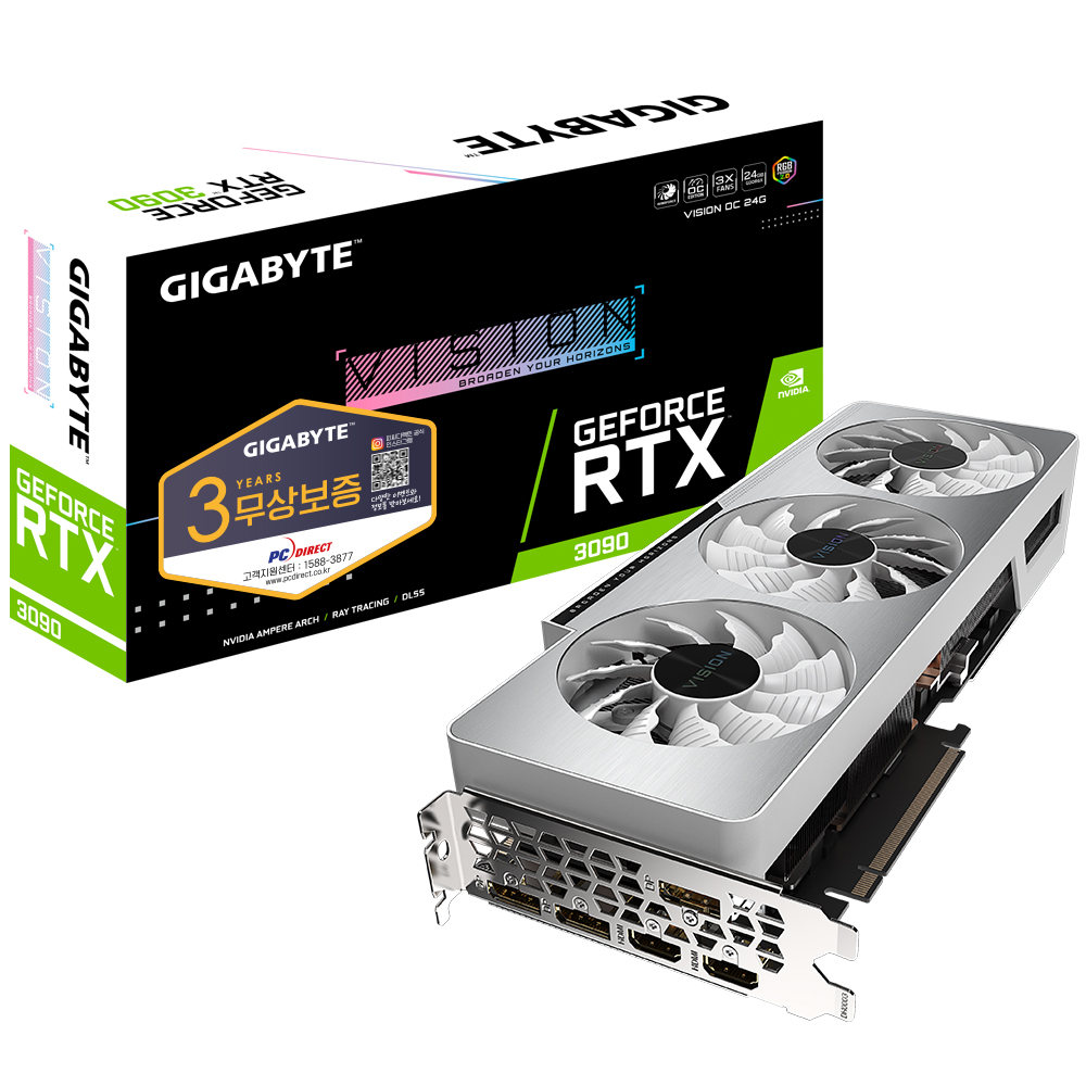 GIGABYTE 지포스 RTX 3090 VISION OC D6X 24GB 피씨디렉트