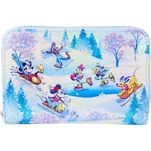 디즈니 라운지플라이 미키와 친구들 윈터 원더랜드 씬 지퍼 어라운드 지갑 574596_이미지