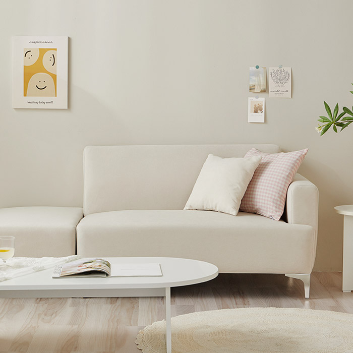 퍼리든 몽듀 패브릭 소파 2인용 (스툴포함)_이미지