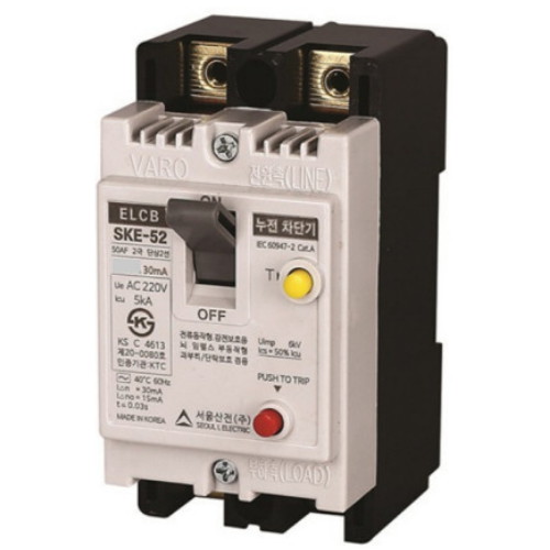 서울산전 산업용 누전차단기 SKE-52 2P 40A이미지입니다. 누르면 해당 게시물로 새창이동합니다.