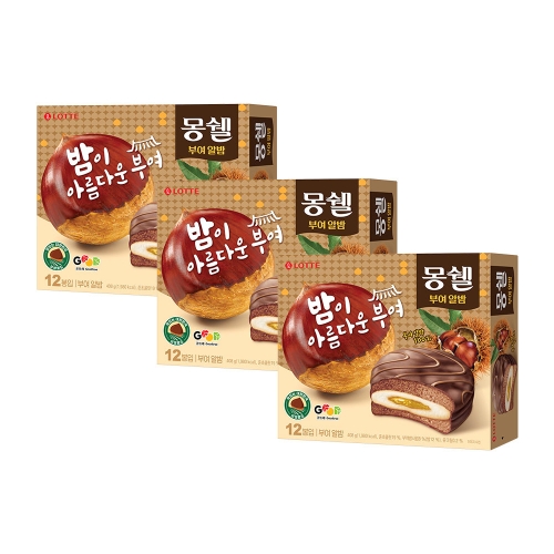 롯데제과 몽쉘 부여알밤 408g (3개)