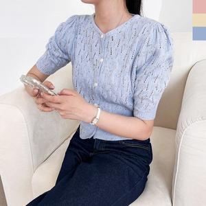 리빌모아 여자 반팔 퍼프 니트 가디건 DJW1 CAH S2LCBB1036 소라_이미지