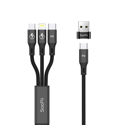 SooPii 3in1 멀티 80W 케이블 S07PDGD01 (1.2m)_이미지