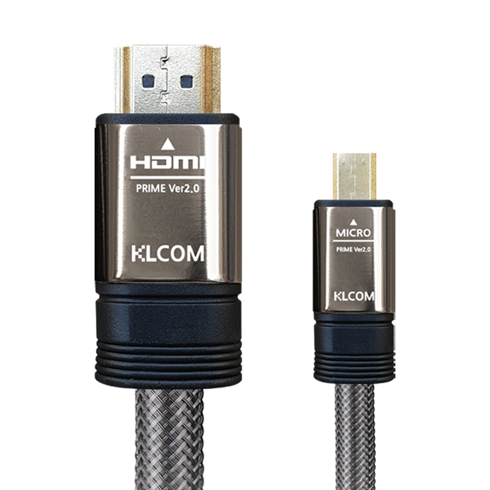 케이엘시스템 KLcom PRIME 고급형 Micro HDMI to HDMI v2.0 케이블 (KL31, 1.8m)