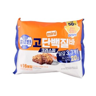 롯데웰푸드 이지프로틴 고단백질<b>바</b> 크리스피 미니 160g