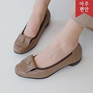 3cm굽 소가죽 버클장식 정장 단화 로퍼 112088