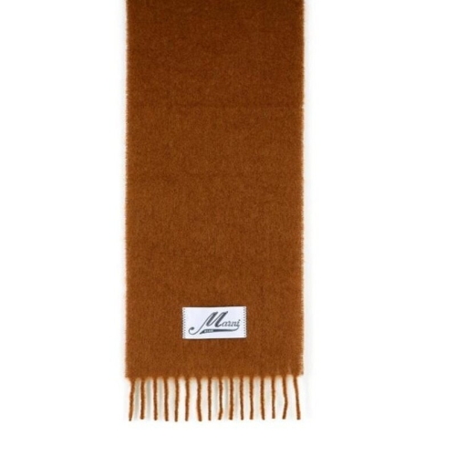 마르니 프린지 디테일 블루 브러시드 알파카 스카프 ZC0005A0 UTW918 00B59