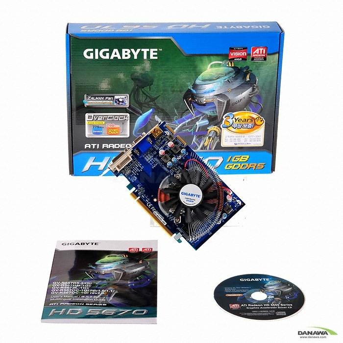 GIGABYTE �󵥿� HD 5670 UDV Over D5 1GB �߸�