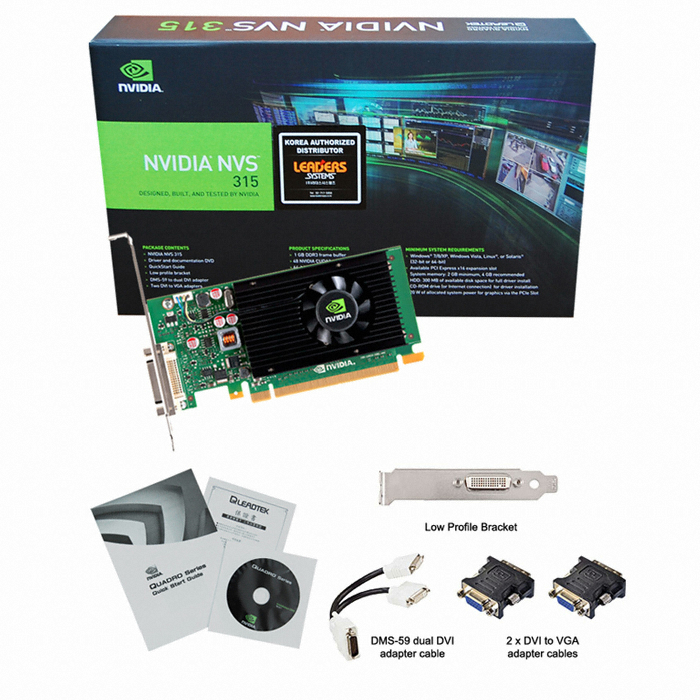 NVIDIA 쿼드로 NVS 315 D3 1GB 리더스시스템즈_이미지