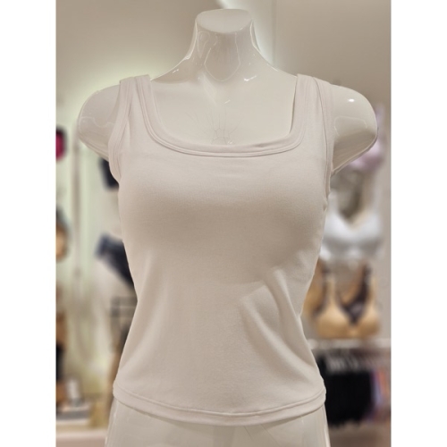 비너스 VLC225R 데일리 모달 골지 스판 이너컵란쥬 크롭 런닝_이미지