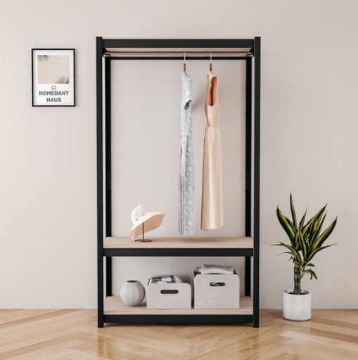 홈던트하우스 조립식 철제 3단 시스템 행거 1000x600 (행거봉 1개, 높이 135cm)_이미지