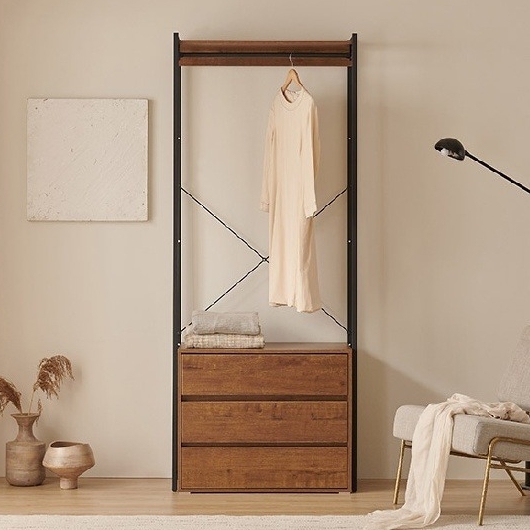 삼익가구 브랜티 3단 서랍형 철제 드레스룸 시스템 옷장 800