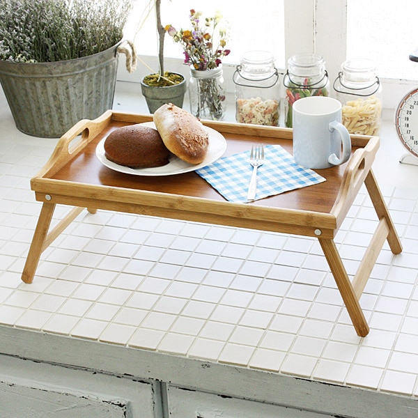 아이엔 대나무 쟁반겸용 베드테이블 (50x30cm)_이미지