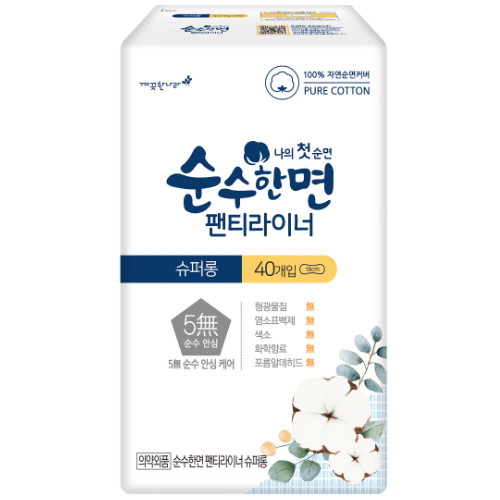 깨끗한나라 순수한면 팬티라이너 슈퍼롱 40개 (1팩(40개))