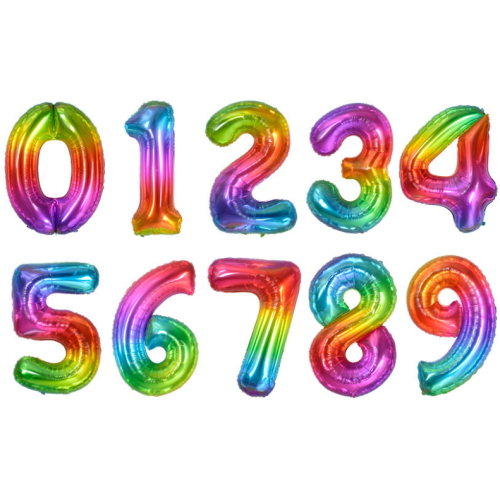 조이파티 ㅤ생일파티 숫자풍선 대형 레인보우 (3개)_이미지