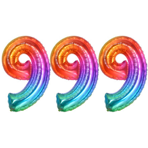 조이파티 ㅤ생일파티 숫자풍선 대형 레인보우 (3개)_이미지