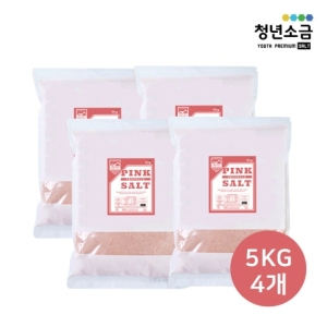 히말라야 핑크솔트 20kg 식용 소금 가는입자 5kg 4팩