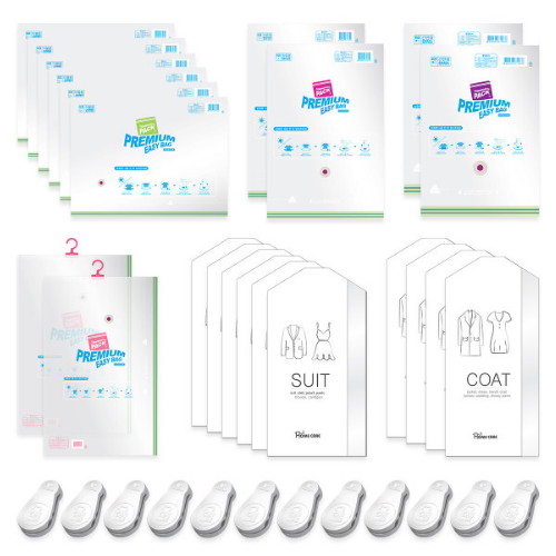 카노 프리미엄 자동요술 압축팩 34종 세트 이불특대6+의류대2+의류중2+옷걸이대2+이지클립12