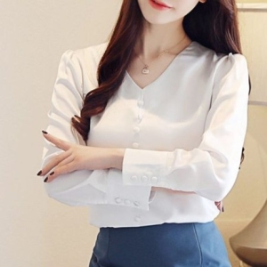 블루모드 소매 쓰리버튼 셔츠 블라우스 DJJ8086 14651307