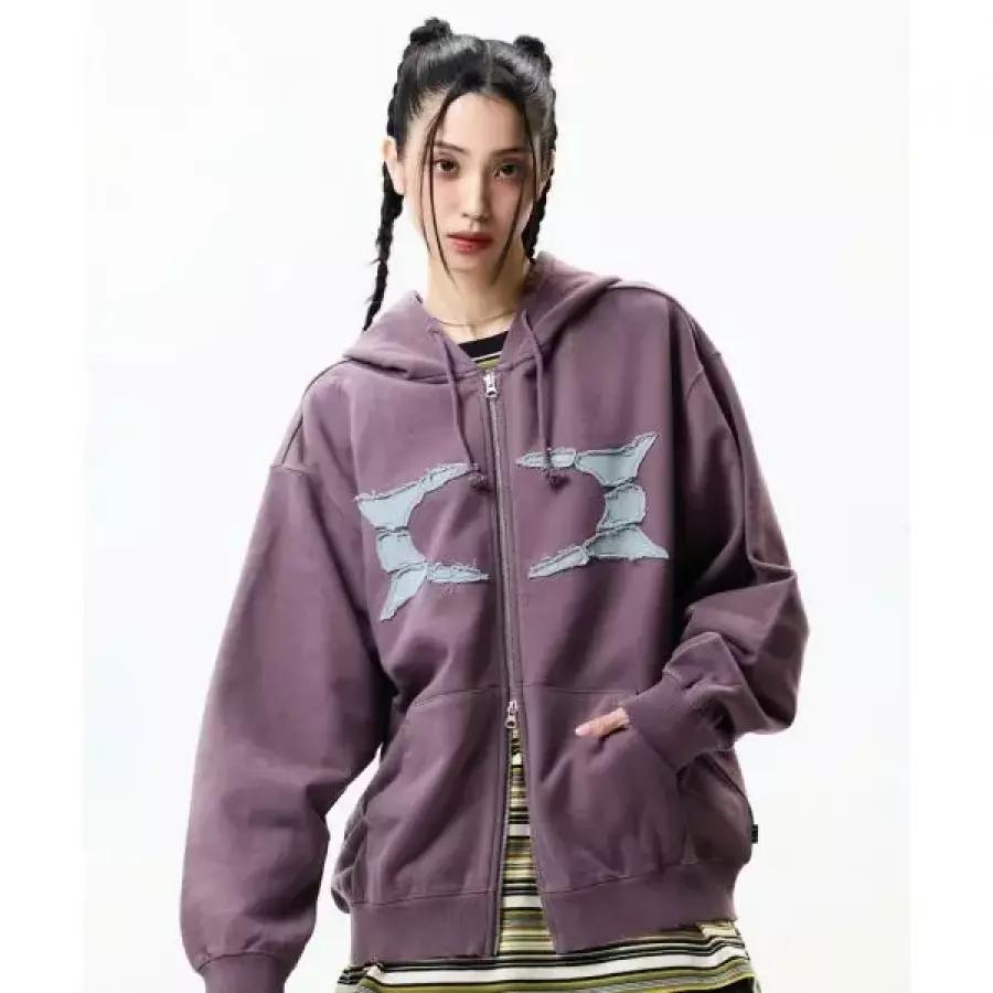 크리틱 BREAKING WORMHOLE HOODIE ZIPUP PURPLE 1940999_이미지