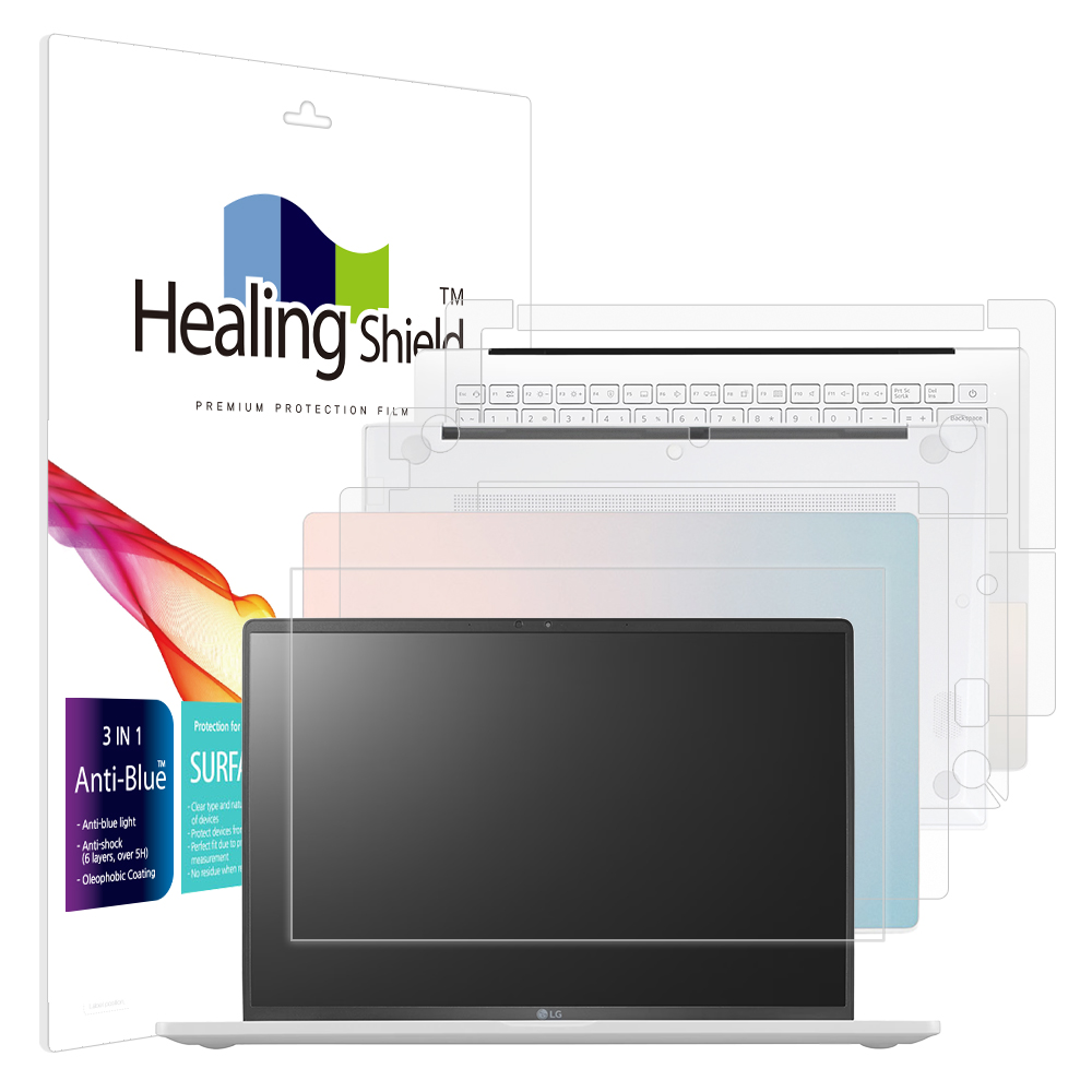 폰트리 힐링쉴드 LG전자 그램 스타일14 14Z90RS 14ZD90RS 블루라이트차단 (액정보호필름 + 외부보호필름 3종 세트)_이미지