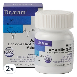 아람 닥터아람 리포좀 식물성 멜라토닌 함유 멜라비건 450mg 30정 (2개)_이미지