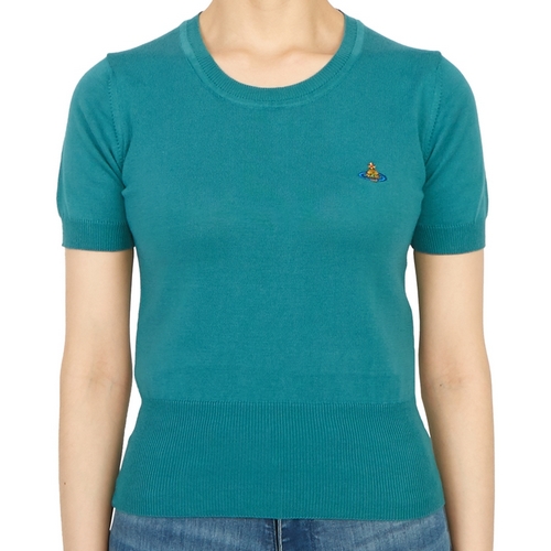 비비안웨스트우드 베아 반팔 니트 18030020 Y000T (L401, 청록)_이미지