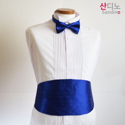 [불명] 진파랑세트 커머번드 나비넥타이 대 커머번드 나비넥타이 세트상품 커머밴드 보타이 복대_이미지