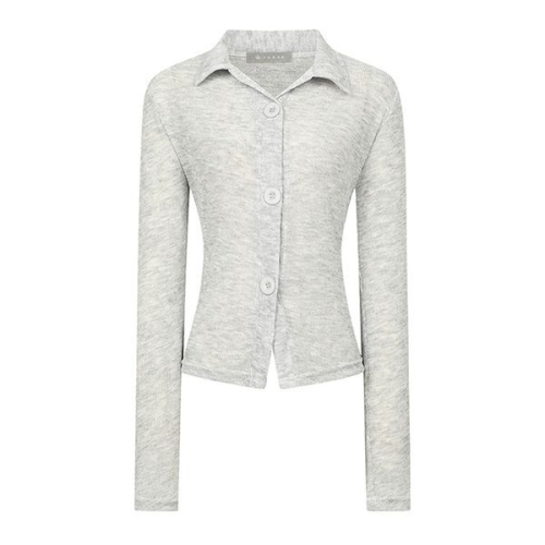 예쎄 멜란지 그레이 카라 빅버튼 가디건 S6SCD012A