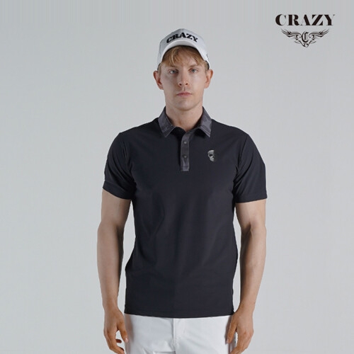 크레이지 어페럴 남성 골프 반팔티셔츠 CZM-TS2205BK
