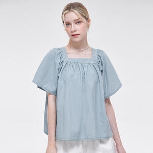 FOCUS 포커스 스퀘어 넥 윙 소매 블라우스_PBVFF5M1BL5100_이미지