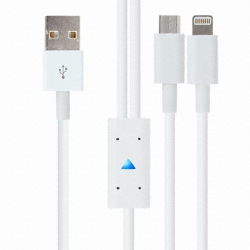 강원전자 NETmate 2in1 LED 멀티 충전전용 화이트 케이블 (NMC-UL02W, 2m)