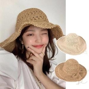 셀러허브 여성 여름 왕골모자 비치 바캉스 밀짚모자 라피아햇 S13715453