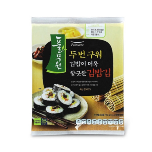 풀무원 두번 구워 김밥이 더욱 향긋한 김밥김 20g (1개)_이미지