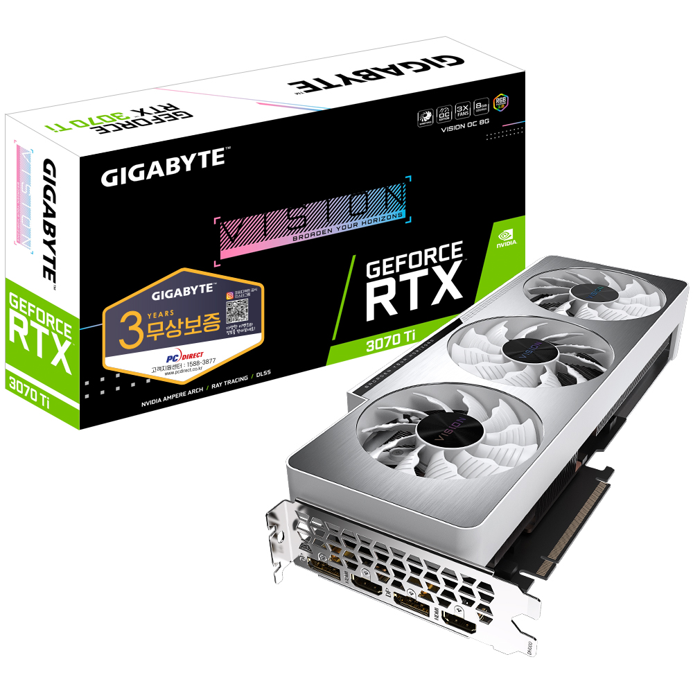 GIGABYTE 지포스 RTX 3070 Ti VISION OC D6X 8GB 피씨디렉트