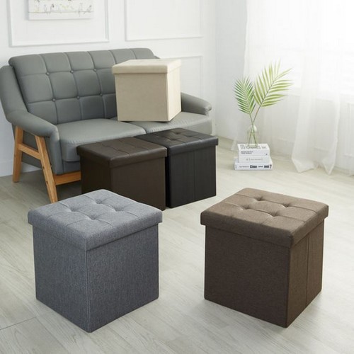 싱글 가죽 벤치형 화장대 수납 스툴 의자