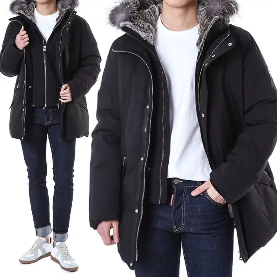 EDWARD-X 에드워드 폭스퍼 후드 롱 패딩 점퍼/EDWARD-X BLACK1127589