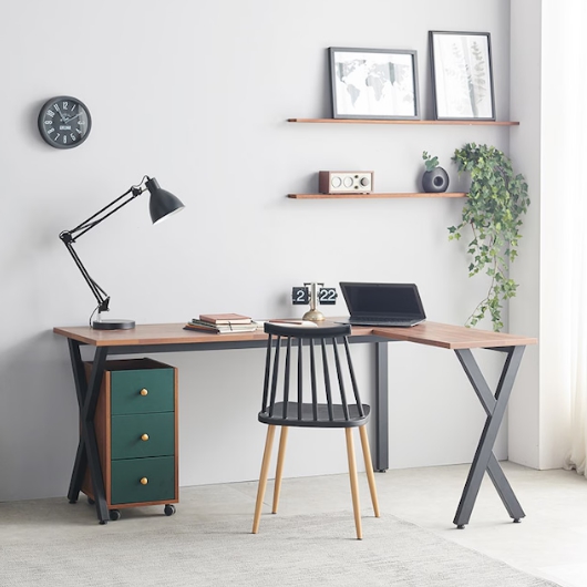 플랜데코 클래식2 데스크 코너형 서랍 책상 세트