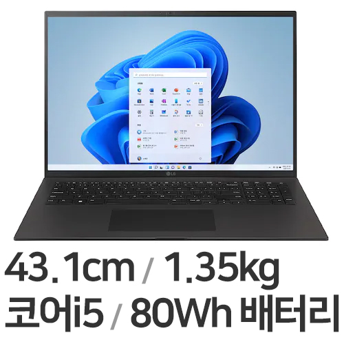 LG전자 2022 그램17(12세대) 17Z90Q-GA5LK [SSD 256GB]