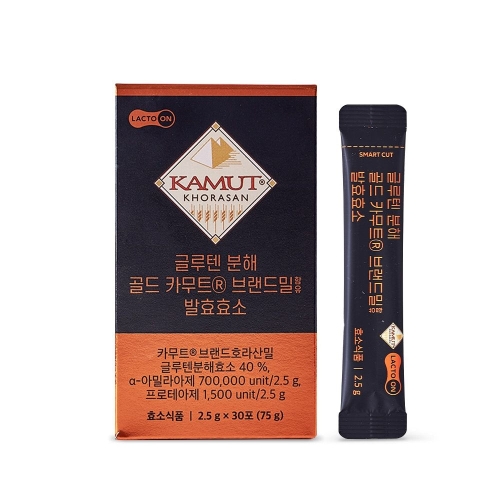서울약사신협 락토온 글루텐 분해 골드 카무트 브랜드밀 발효효소 2.5g 30포 (1개)_이미지